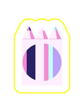 radioactive glowing animation of pack of coloring pencils graphic vector design