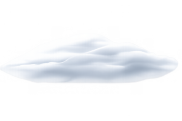 Fluffy white cloud formation floating, representing weather, atmosphere, and soft natural elements on transparent background