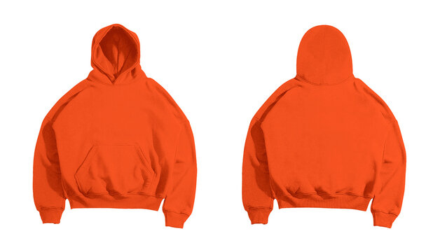 Boxy Hoodie Orange Mockup