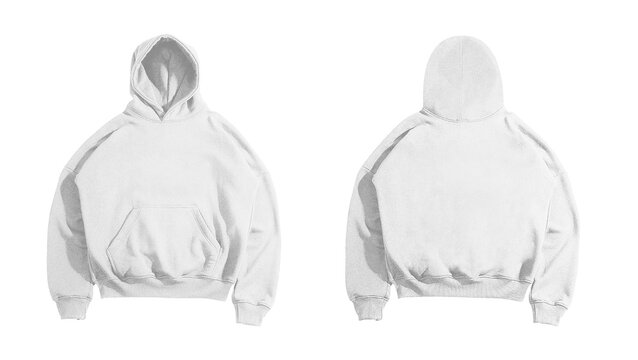 Boxy Hoodie White Mockup