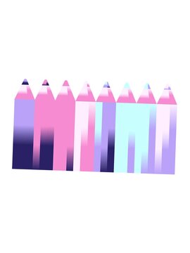 jiggle and pause animation of color pencils graphic vector illustration icon