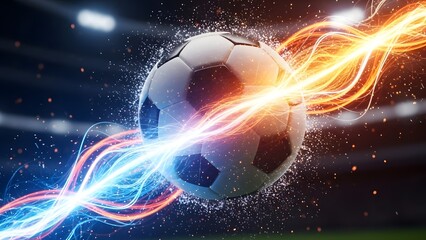 Soccer ball resting on a fresh green grass field under natural lighting.