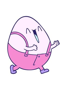 power up animation of humpty dumpty cartoon egg man
