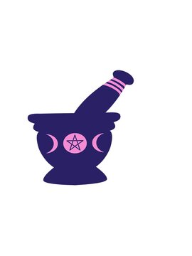 horizontally vibrating animation of ritual pestle and mortar