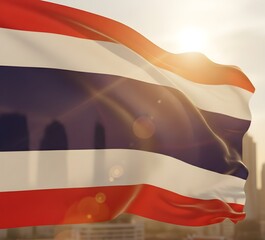 waving flag of thailand