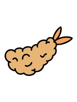 jiggle and pause animation of japanese tempura fried shimp snack