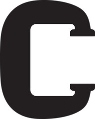 Black letter C shape with rounded corners on white background