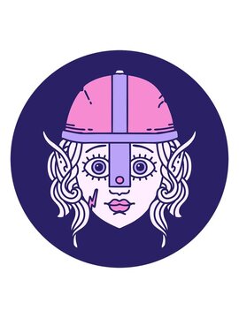 shivering motion animation of icon of elf fighter character face