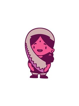 pressure popping animation of indian woman in traditional clothes design