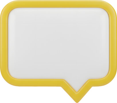 3D Clay Rectangular Speech Bubble Icon