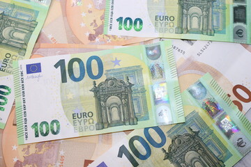 Euro Banknotes, European Currency Cash, Financial Concept