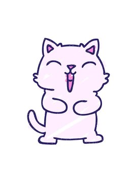 popping motion animation of Cute Cat Chalk Drawing