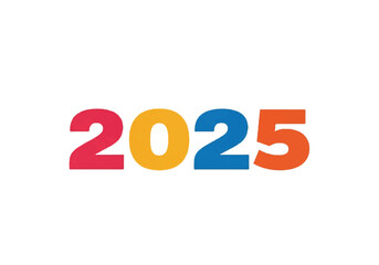 Colorful 2025 Logo Numbers in a Bold Rainbow Design for a New Year.