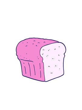 blinking radial lines animation of flat color illustration of bread