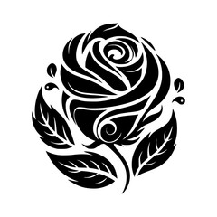 black and white rose