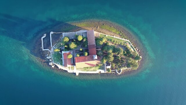 Our Lady of the Rocks island church near Perast, Montenegro, 2020