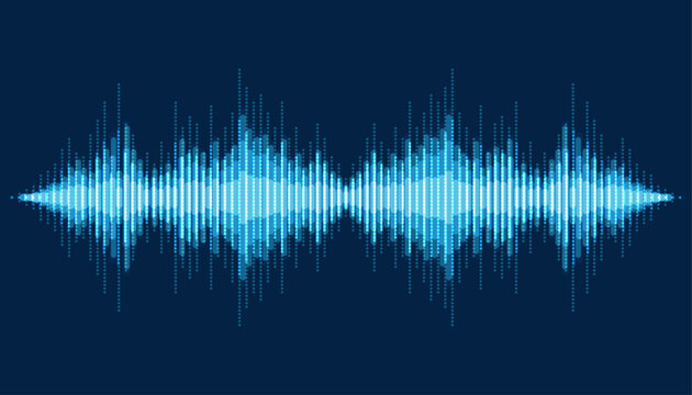 Waves of the equalizer. Audio wave talking. Voice speaking music sound line levels. Podcasting