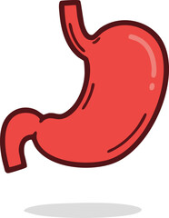 Fototapeta premium Hand Drawn Human Stomach Organ Cartoon Illustration