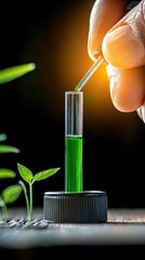 Sustainable Biotechnology Research: Hand Drips Green Solution for Plant Growth