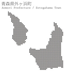 イラスト素材：日本地図　青森県外ヶ浜町ベクターイラストマップ