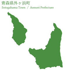 イラスト素材：日本地図　青森県外ヶ浜町ベクターイラストマップ