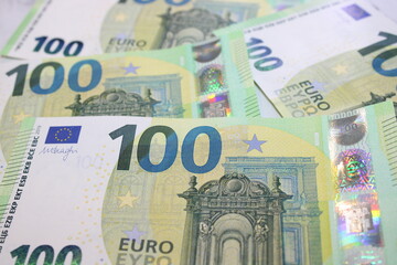 Hundred Euro Banknotes, European Currency Cash, Financial Concept