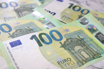 Hundred Euro Banknotes, European Currency Cash, Financial Concept