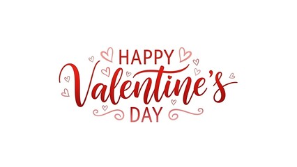 Happy valentine's day festive greeting with red calligraphy and love hearts whit background