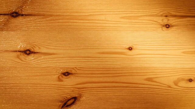 Polished wood grain displaying knots and light reflections