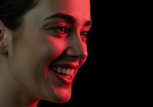 A moment of suppressed amusement is captured, showing slight movement suggesting a hidden, stifled laugh or disrespectful giggling ,emotion ,communication ,hidden