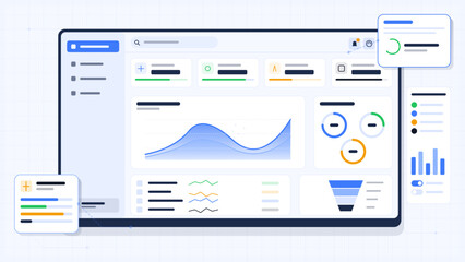 Dashboard showing data analytics and charts for user insights and performance tracking in a web application interface