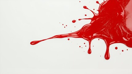 Abstract red liquid paint drips with glossy surface and organic flow, minimal studio background, macro realism.