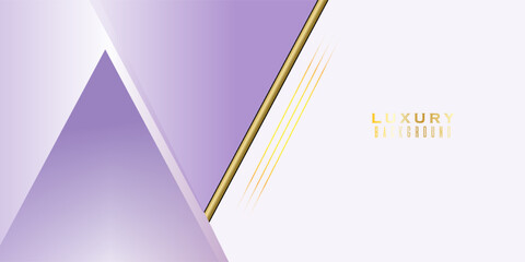 Abstract luxury white and soft purple elegant geometric diagonal overlay layer background with golden lines. EPS10, WEBSITE