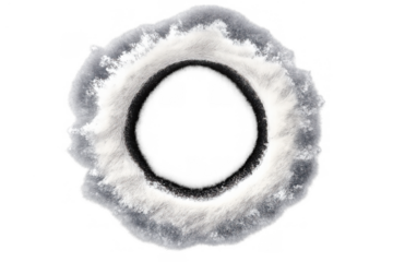Dynamic smoke ring expanding effect with white and gray vapor, swirling fumes, and a clear transparent background