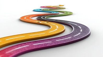 abstract innovation roadmap diagram as physical object isolated on white background