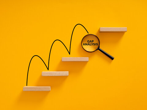 Gap analysis process finding business strategic improvement steps