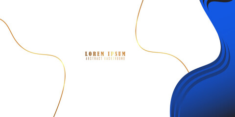 Blue curtain background. Golden confetti banner and ribbon background. Celebration grand openning party happy concept.design simple, illustration