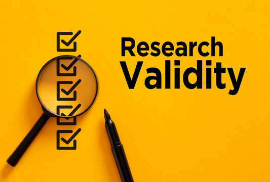 Research validity checklist magnifying glass verification theme