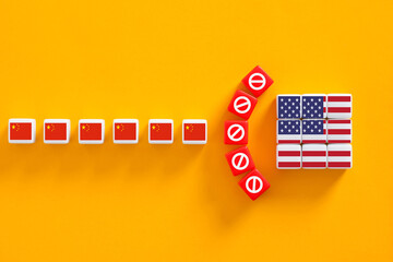 USA China trade war causing economic sanctions blockade