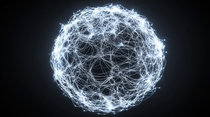 abstract network globe made of glowing lines isolated on white background