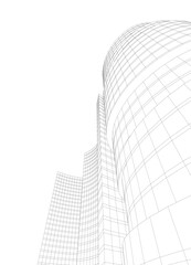 Fototapeta premium Abstract modern city buildings. Architectural concept sketch