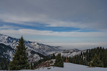 winter landscape in the mountains