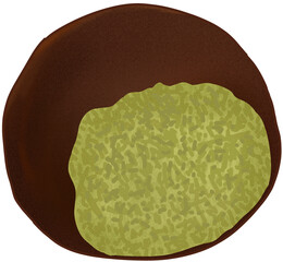 sliced bread on a green background