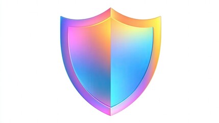 abstract safety shield with gradient light isolated on white background