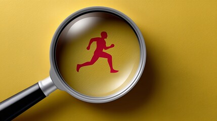 Visual representation of candidate examination with magnification and reflection effects