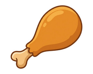 Fototapeta premium Cartoon image of fried chicken leg.