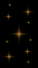 Minimal golden star glow dark luxury smartphone wallpaper design