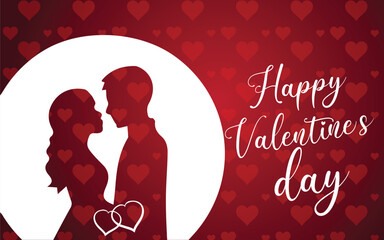 Loving couple embrace in a magical starry atmosphere with glowing particles, vector illustration