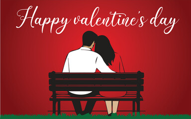 Loving couple embrace in a magical starry atmosphere with glowing particles, vector illustration