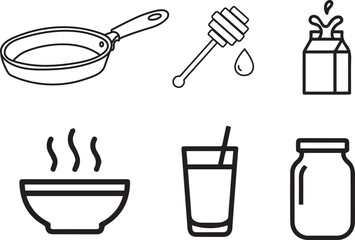 Restaurant Food and Beverage Icon Set